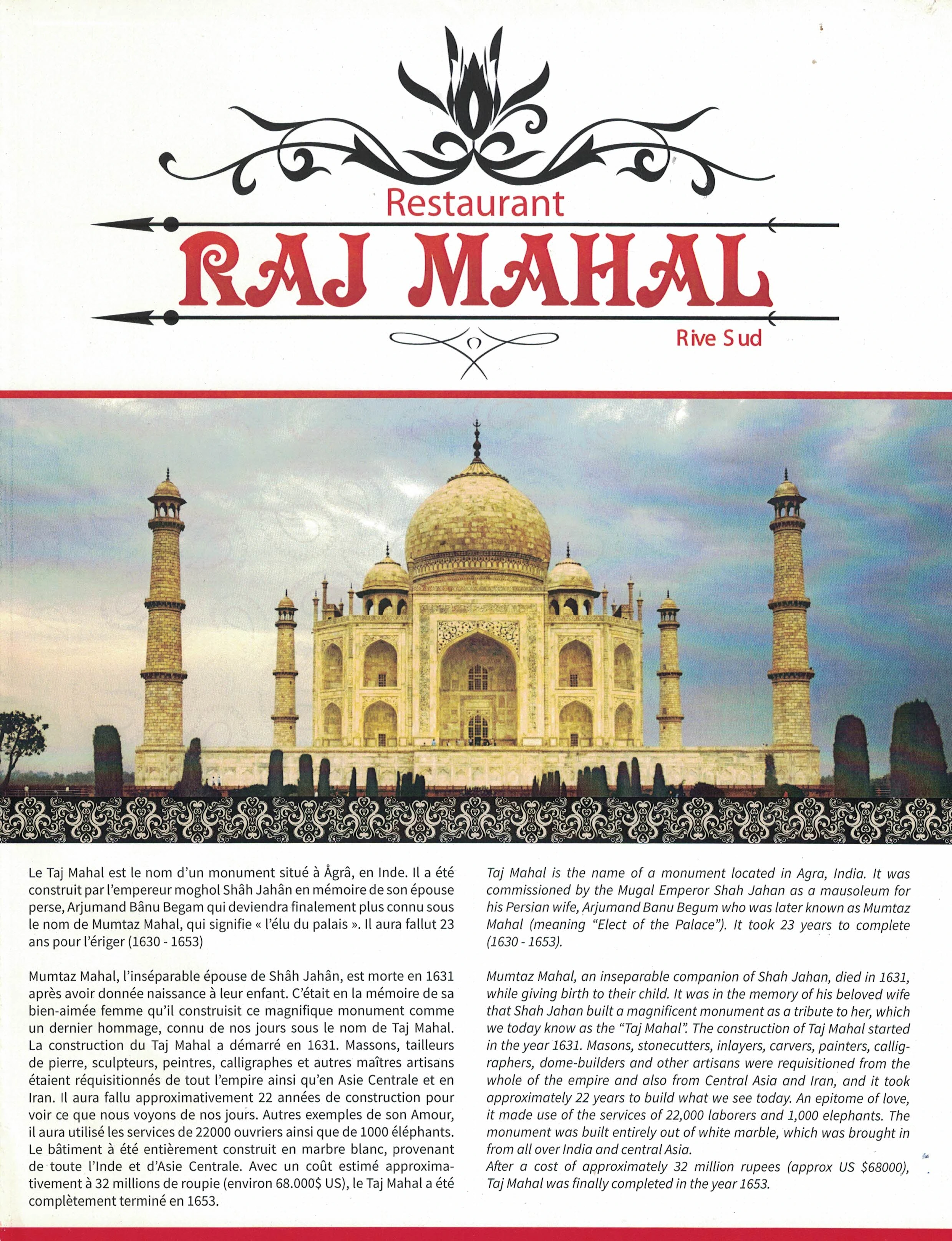 Menu page 1